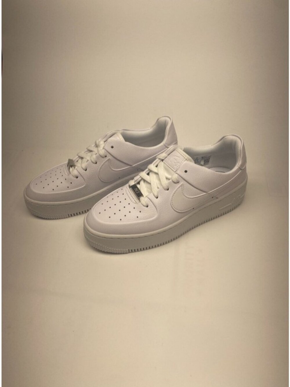 Nike  Womens Air Force 1 One Low Sage Triple White Shadow Retro Sz 9